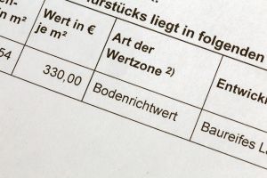 Foto: Dokument mit Bodenrichtwert